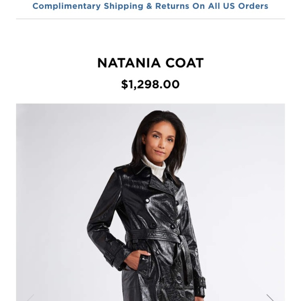 ELIE TAHARI brown patent leather trench coat